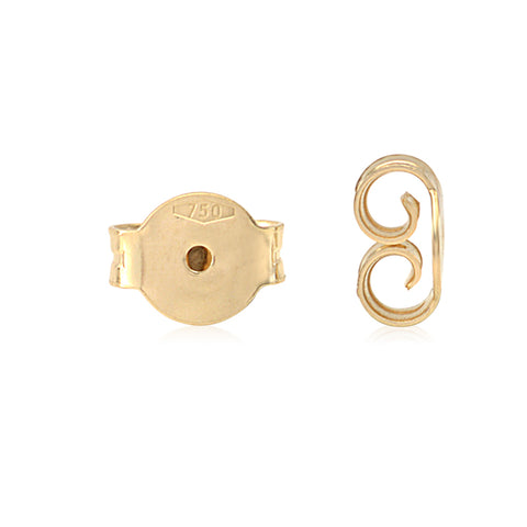 Earring Back Replacements Butterfly 18K Solid Yellow Gold Italy