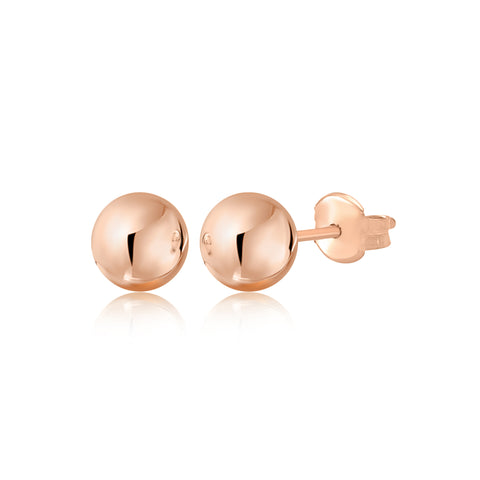 10K 14K Yellow White Rose Gold Polished Stud Ball Earrings