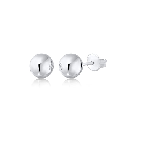 10K 14K Yellow White Rose Gold Polished Stud Ball Earrings