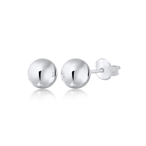 10K 14K Yellow White Rose Gold Polished Stud Ball Earrings