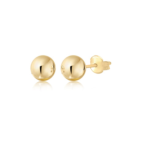 10K 14K Yellow White Rose Gold Polished Stud Ball Earrings