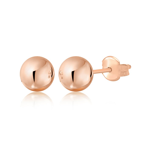 10K 14K Yellow White Rose Gold Polished Stud Ball Earrings