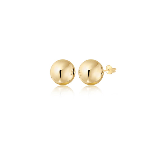 10K 14K Yellow White Rose Gold Polished Stud Ball Earrings