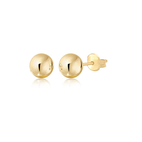 10K 14K Yellow White Rose Gold Polished Stud Ball Earrings