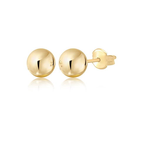 10K 14K Yellow White Rose Gold Polished Stud Ball Earrings