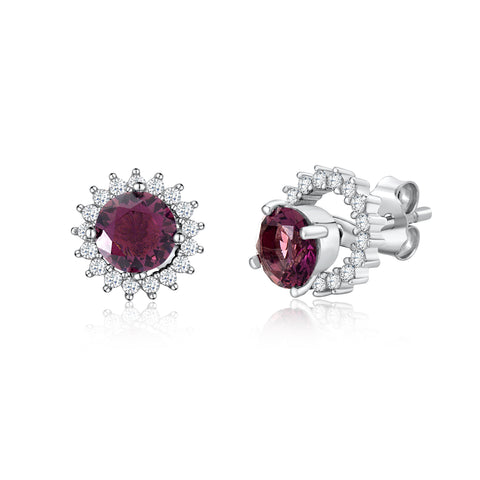 MASSETE Sterling Silver 925 Halo Stud Post Earrings with Removeable Jacket
