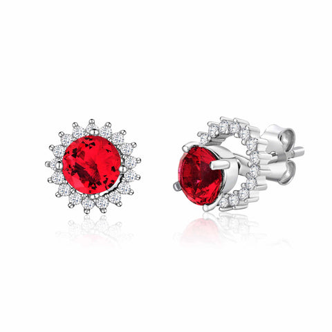 MASSETE Sterling Silver 925 Halo Stud Post Earrings with Removeable Jacket