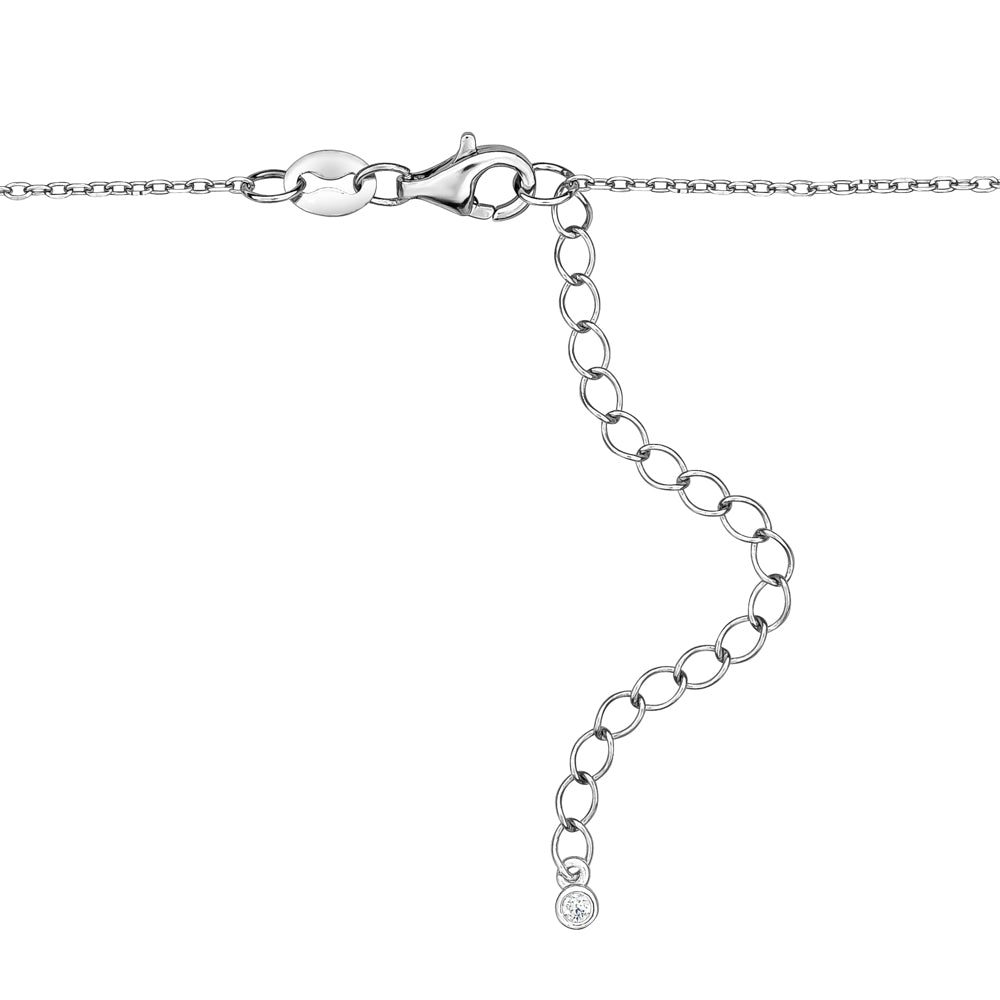 Sterling Silver Long Y Necklace Lucky North Star Lariat Style with Pave Simulated Diamonds 16"