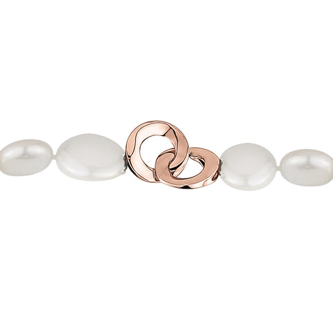 MASSETE White Coin Freshwater Cultured Pearl Necklace for Women Sterling Silver Clasp Modern 12.5mm 18"