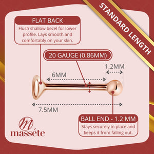 Sizing information for the flat 14k gold nose ring