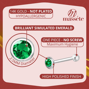 Chart depicting different emerald-cut styles for nose rings