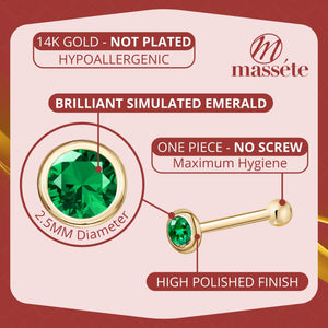 Chart depicting different emerald-cut styles for nose rings