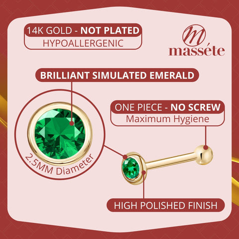 Chart depicting different emerald-cut styles for nose rings