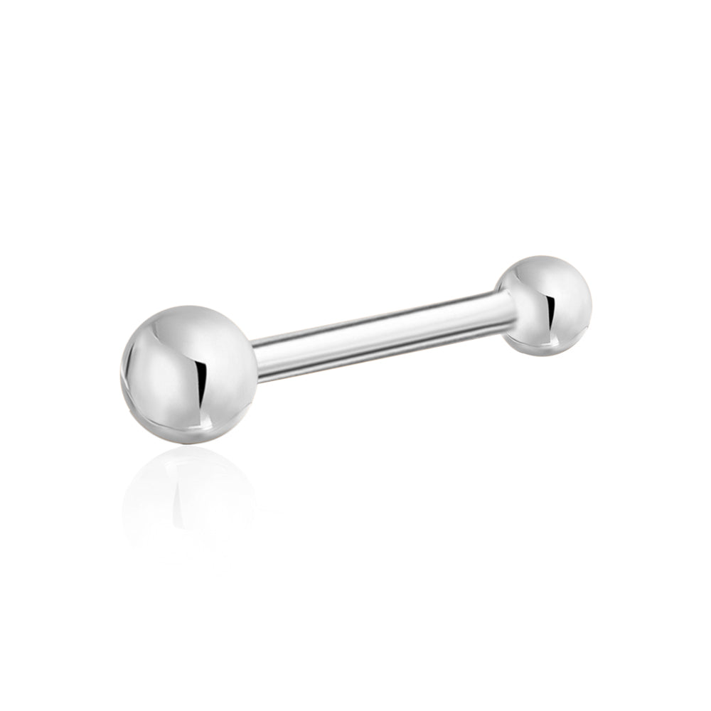 14k Solid White Gold Micro Ball Nose Stud – 22g 6mm Unisex Cartilage Piercing