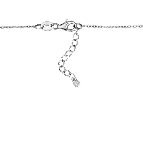 Sterling Silver Necklace Pendant for Girls Large Open Heart with Simulated Diamonds 17.5"