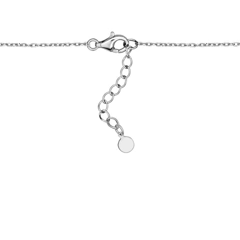 Sterling Silver Necklace Pendant for Girls Ballerina Ballet Dancer with Simulated Diamonds Baguettes 17.5"