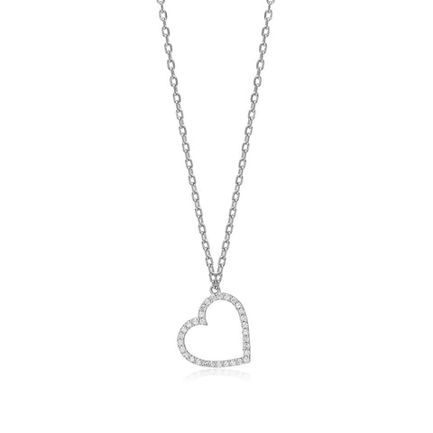 1/10 CT. T.W. Diamond Tilted Heart Pendant in 10K Gold | Zales Outlet