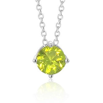 Sterling Silver Floating Solitaire Necklace Pendant for Girls Simulated Birthstone
