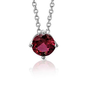 Sterling Silver Floating Solitaire Necklace Pendant for Girls Simulated Birthstone