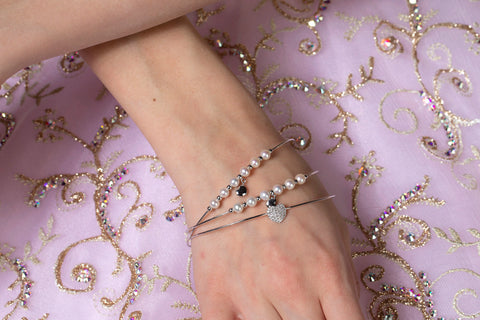 Heart Pearl Bangle Bracelet in 14k White Gold