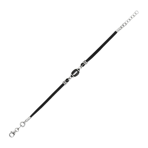 UNICORNJ Sterling Silver 925 Bracelet for Boys Girls Sports with Enamel and Double Cotton Cord 6.5"