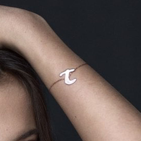 Initial Bracelet in Rose Gold Plated Sterling Silver with CZ Letters