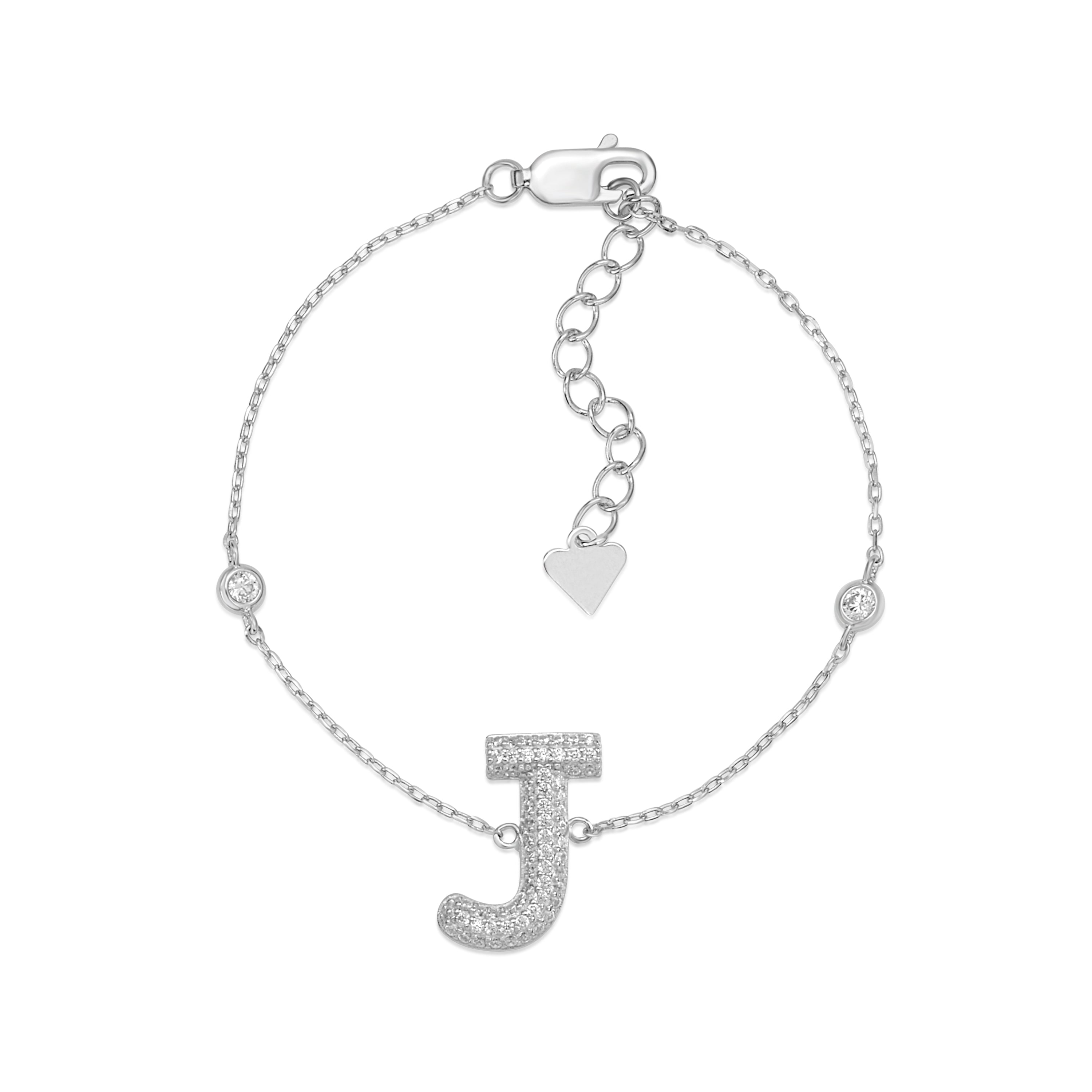 Cz Pave Initial Letter Bracelet Cz Alphabet Bracelet Link 