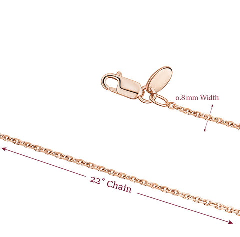 Sterling Silver Rose Gold Yellow Gold Plated Cable Chain Italy 22"