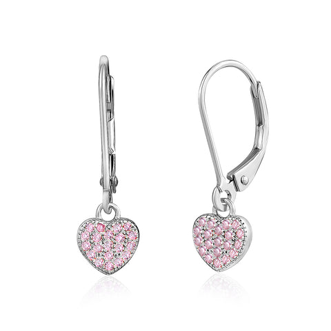 UNICORNJ Children's Tweens Sterling Silver 925 Cubic Zirconia Dangle Leverback Earrings Italy