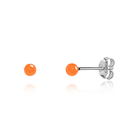UNICORNJ Sterling Silver 925 Ball Stud Earrings 3mm for Women Girls with Enamel Small Second Piercing