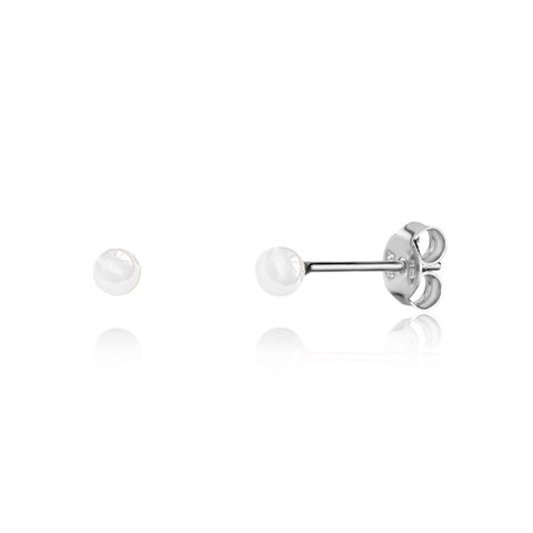UNICORNJ Sterling Silver 925 Ball Stud Earrings 3mm for Women Girls with Enamel Small Second Piercing