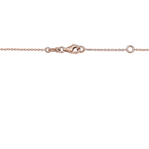 14K Rose Gold Pendant Necklace Double Flower Drop Flower Shape Cabochon Pink Opal and Mother of Pearl Italy 17"