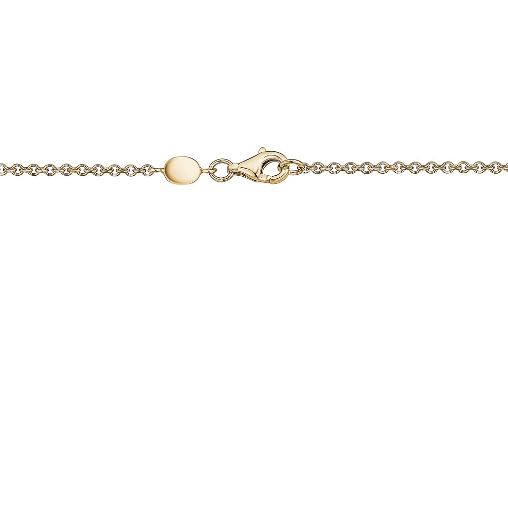 14K Yellow Gold Large or Medium Polished Shiny Puffy Heart on Strong  Rolo Chain 17" with 2" Extension to Accommodate 15"