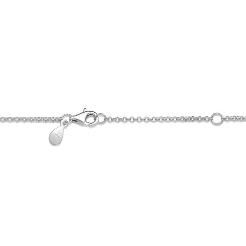 UNICORNJ Sterling Silver 925 Charm Pendant Necklace with Pavé Cubic Zirconia on Rolo Chain