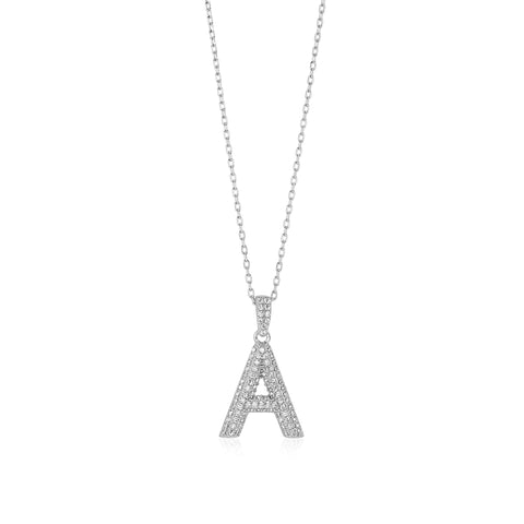 Initial Necklace in Sterling Silver