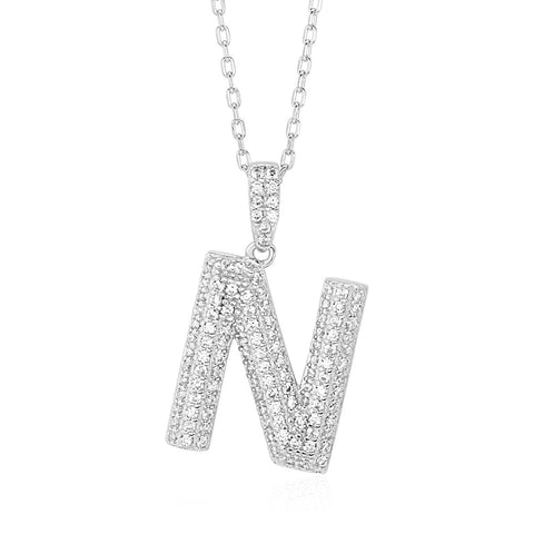Initial Necklace in Sterling Silver