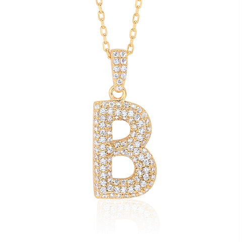 Initial Necklace in Gold-Plated Sterling Silver