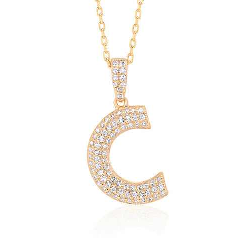 Initial Necklace in Gold-Plated Sterling Silver