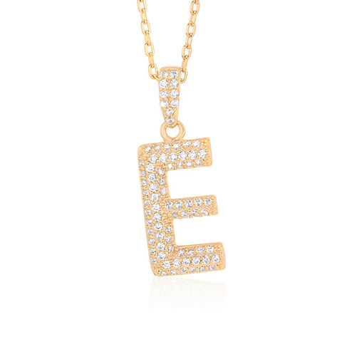 Initial Necklace in Gold-Plated Sterling Silver