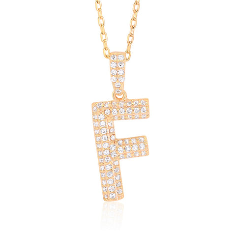 Initial Necklace in Gold-Plated Sterling Silver