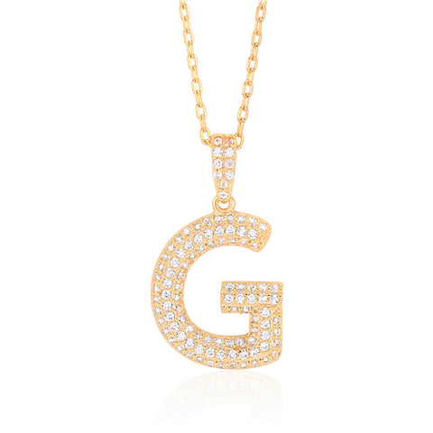 Initial Necklace in Gold-Plated Sterling Silver