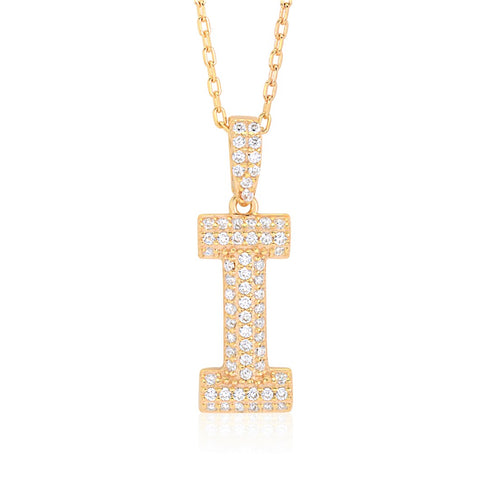 Initial Necklace in Gold-Plated Sterling Silver
