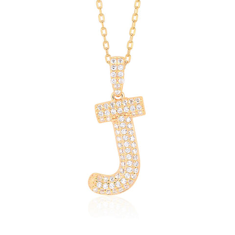 Initial Necklace in Gold-Plated Sterling Silver