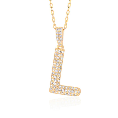 Initial Necklace in Gold-Plated Sterling Silver