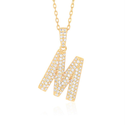 Initial Necklace in Gold-Plated Sterling Silver