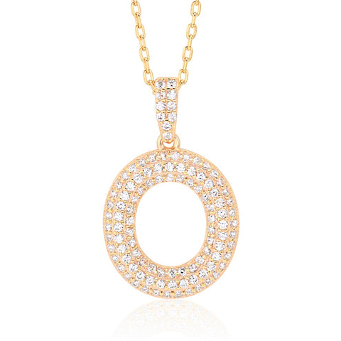 Initial Necklace in Gold-Plated Sterling Silver
