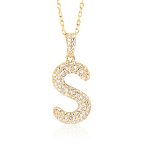 Initial Necklace in Gold-Plated Sterling Silver
