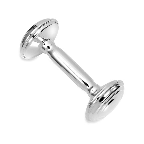 UNICORNJ Sterling Silver Keepsake Baby Rattle Barbell Personalized with Engraved Initials or Name | Complete with Gift Box | Gift for Baby | Made in Italy