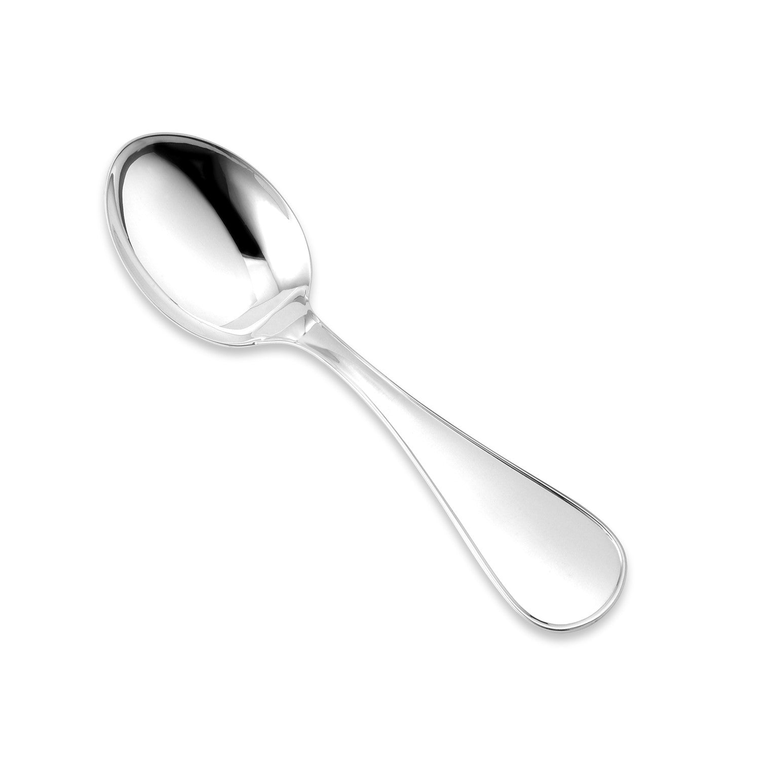 Sterling Silver 925 baby spoon displayed on a pristine white background