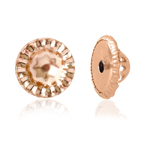 Yellow White and Rose Solid Gold Replacement Backings for Massete Screwback Stud Ball Earrings, All Sizes
